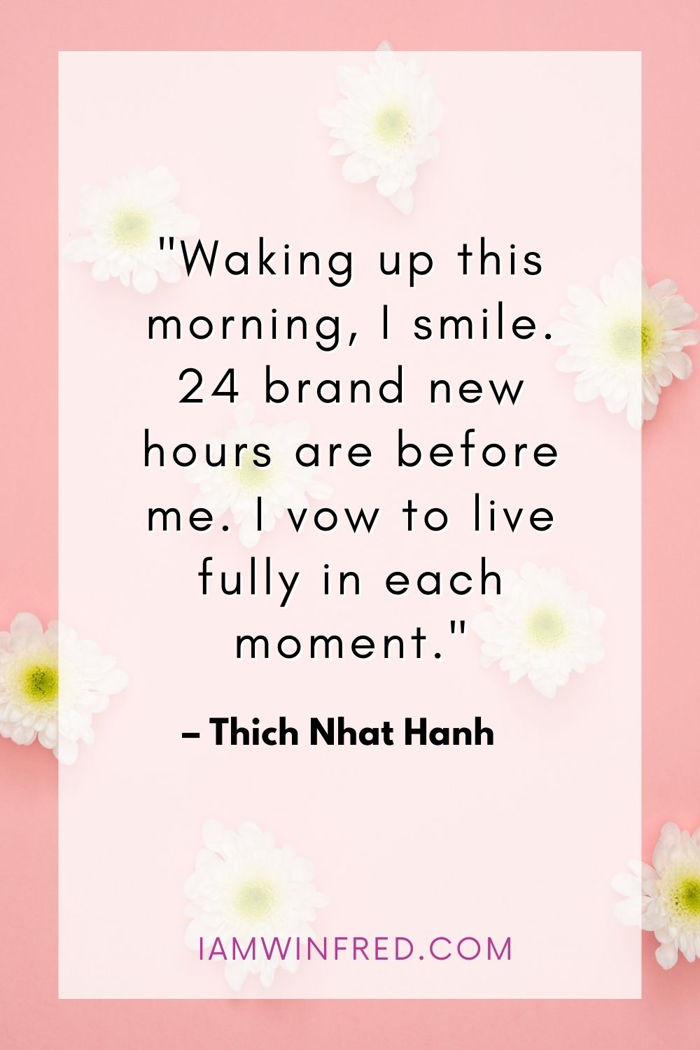 Waking Up This Morning I Smile. 24 Brand New Hours Are Before Me. I Vow To Live Fully In Each Moment.