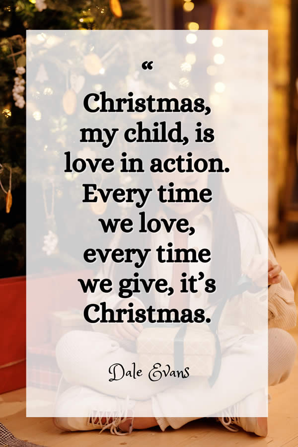 Christmas My Child Is Love In Action