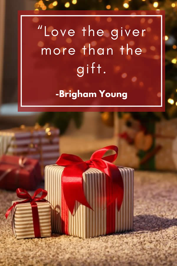 Love The Giver More Than The Gift.