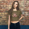 Womens Crop Tee Heather Olive Front 62Acc1Ac4B546