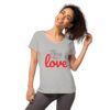 Womens Fitted V Neck T Shirt Light Grey Front 2 62Ac6223Aa92A